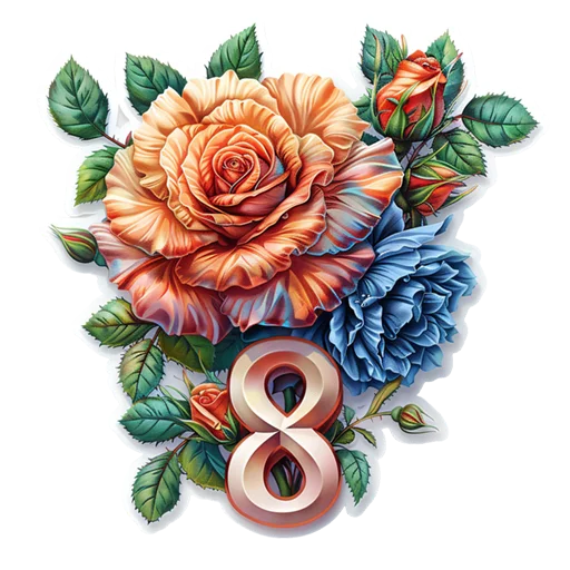🌹 Стикер «Розы 8 Марта» для Telegram