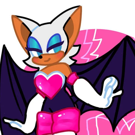 😈 Стикер «Rouge the Bat Летучая мышь Руж» для Telegram