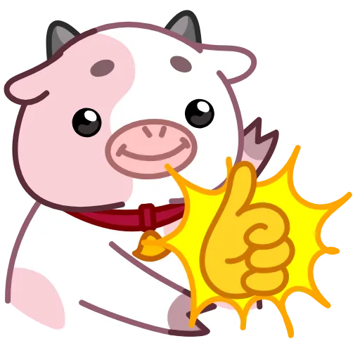 👍 Эмодзи «Розовая коровка» для Telegram