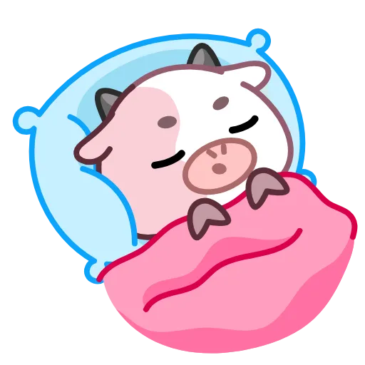 😴 Эмодзи «Розовая коровка» для Telegram