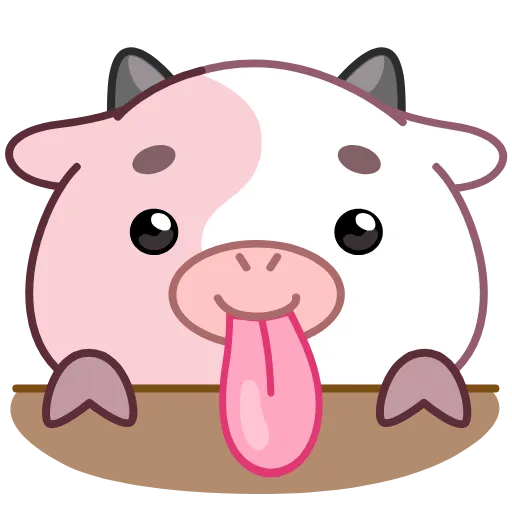 😛 Эмодзи «Розовая коровка» для Telegram