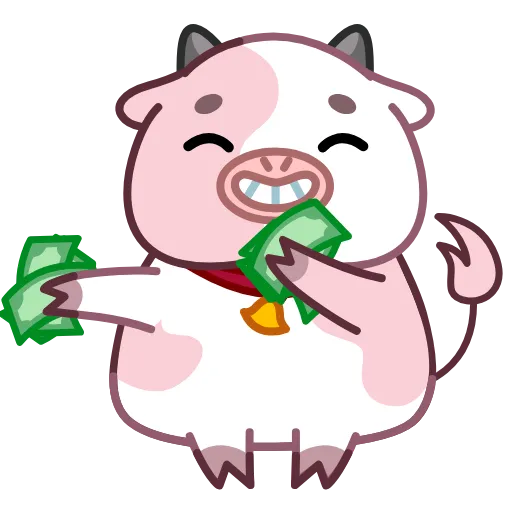 🤑 Эмодзи «Розовая коровка» для Telegram