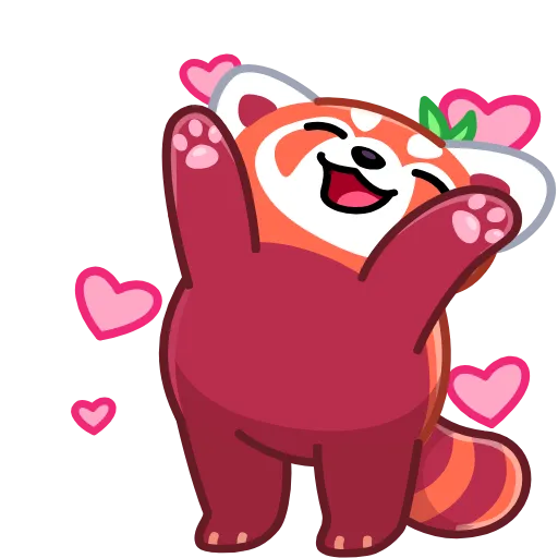 🥰 Стикер «RRRed Panda» для Telegram
