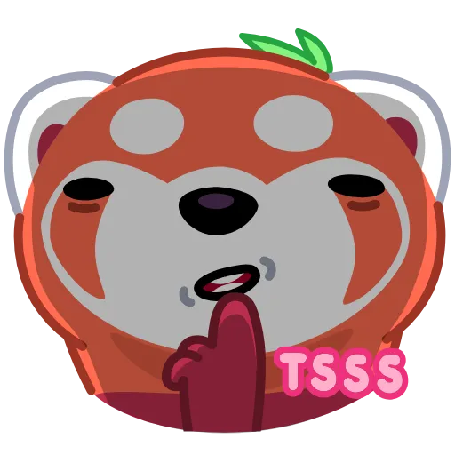 🤫 Стикер «RRRed Panda» для Telegram