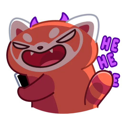 😈 Стикер «RRRed Panda» для Telegram