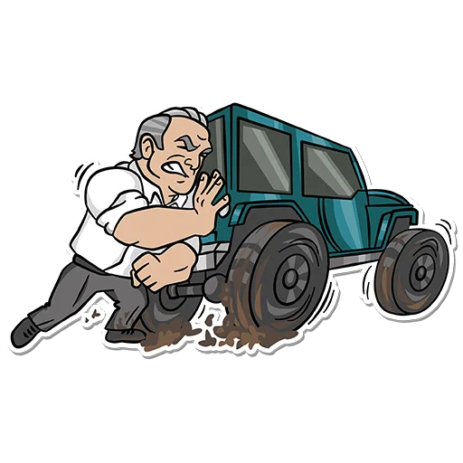 🚙 Стикер «Rugby-jumble» для Telegram