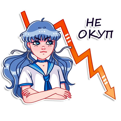 📉 Стикер «Румайнбот тян» для Telegram