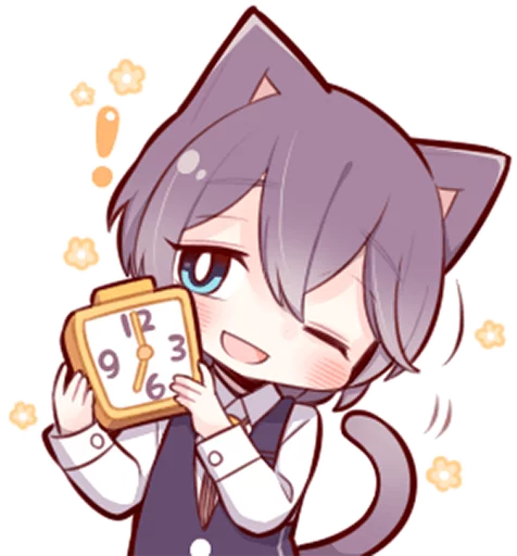 ⏰ Стикер «Russian Blue Kitten» для Telegram