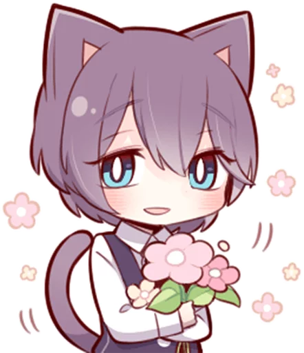 🌸 Стикер «Russian Blue Kitten» для Telegram
