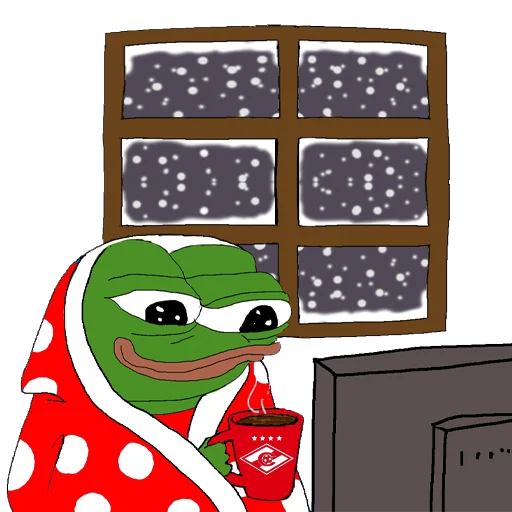 ☕ Стикер «Red-White Pepe» для Telegram