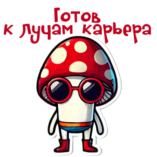 💦 Стикер «Грибы с глазами» для Telegram