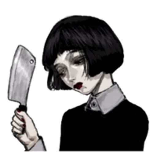 🔪 Стикер «Грустная девочка» для Telegram