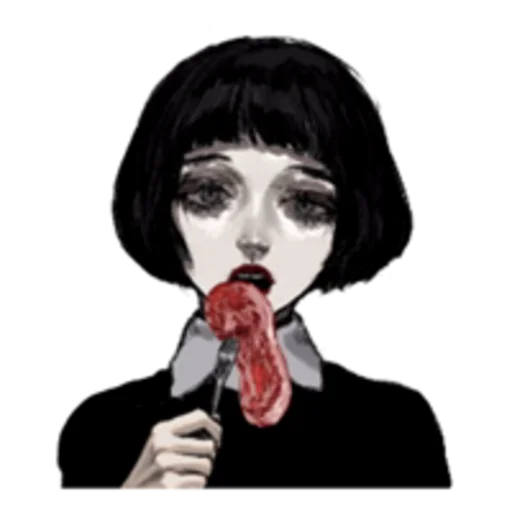 🥩 Стикер «Грустная девочка» для Telegram