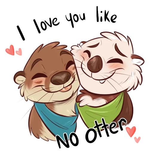 Стикерпак Otters Sake and Tako! для Telegram