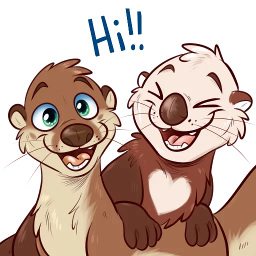 😄 Стикер «Otters Sake and Tako!» для Telegram