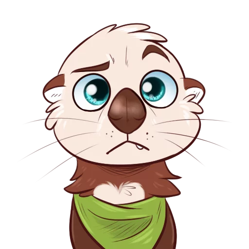 😕 Стикер «Otters Sake and Tako!» для Telegram