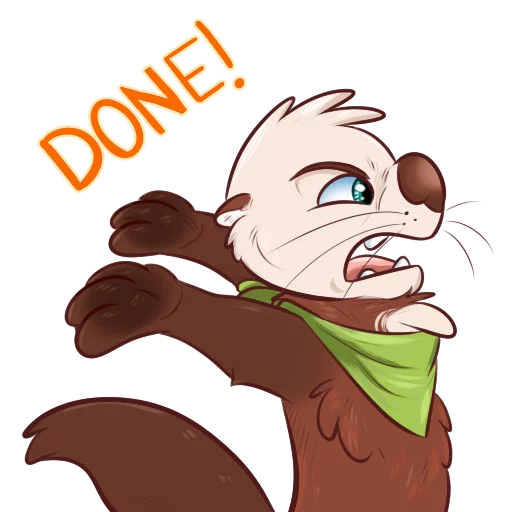 😤 Стикер «Otters Sake and Tako!» для Telegram