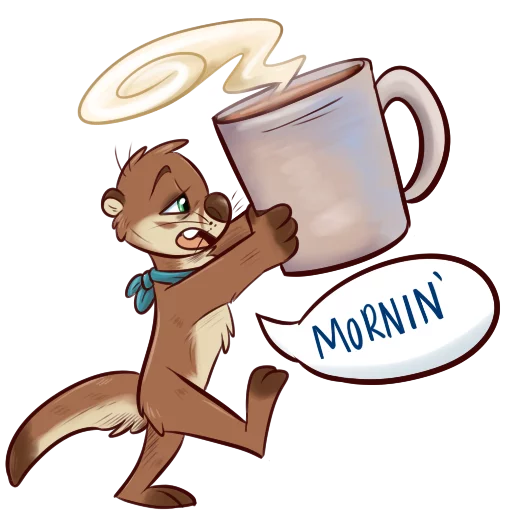 ☕ Стикер «Otters Sake and Tako!» для Telegram