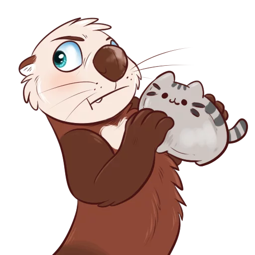 😕 Стикер «Otters Sake and Tako!» для Telegram