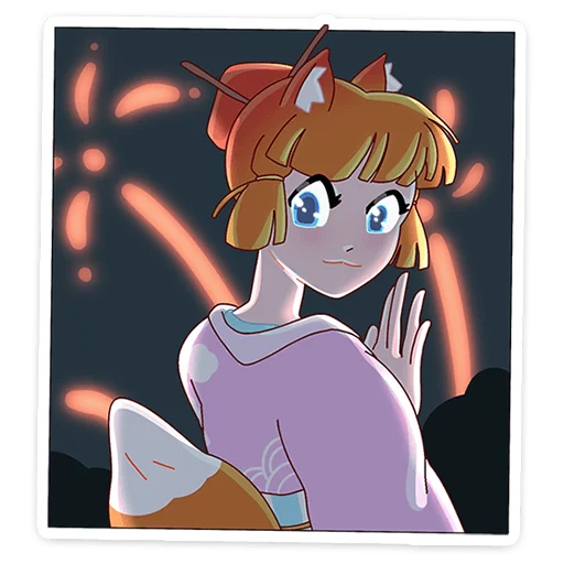 🎆 Стикер «Сакура Айко» для Telegram