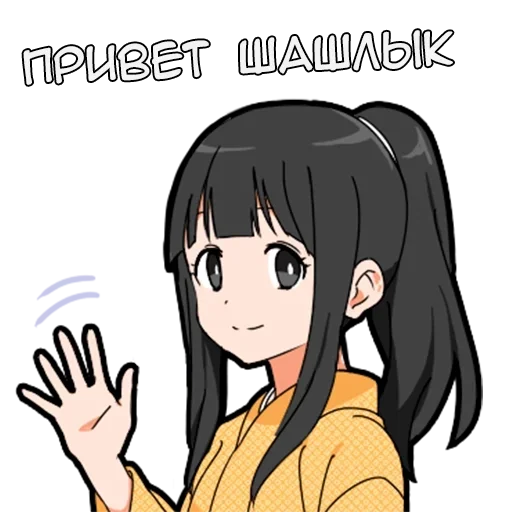 👋 Стикер «Самурай-тян» для Telegram