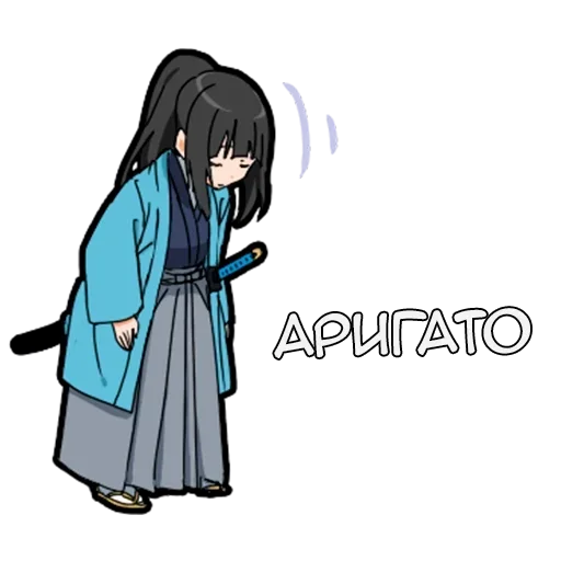 😊 Стикер «Самурай-тян» для Telegram
