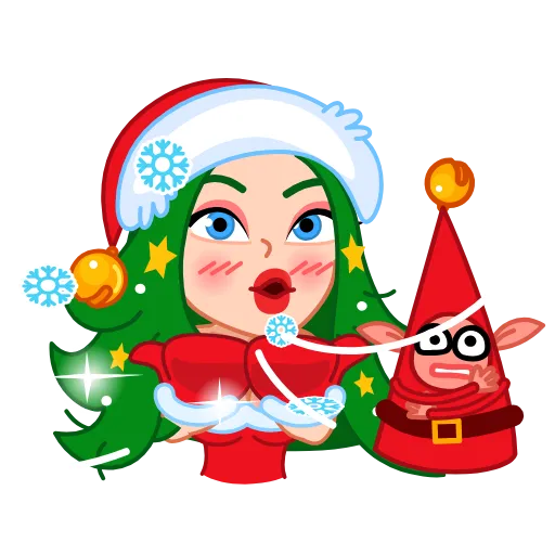 🥶 Стикер «Santa Girl» для Telegram