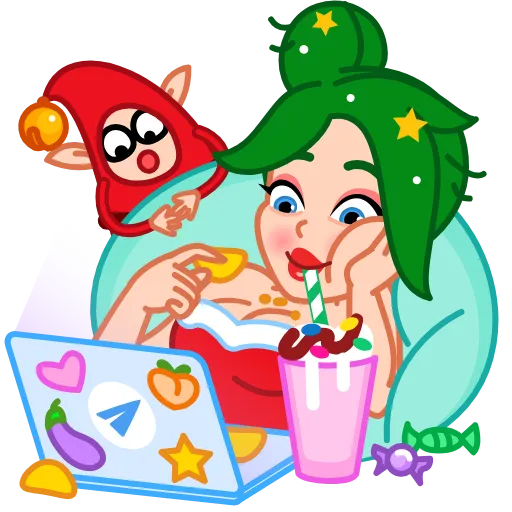🍿 Стикер «Santa Girl» для Telegram