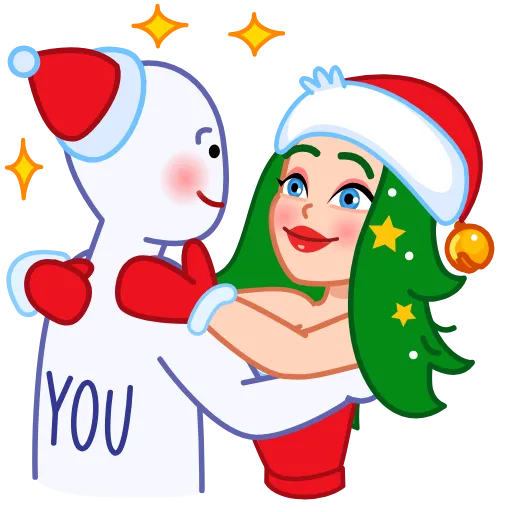 🤗 Стикер «Santa Girl» для Telegram