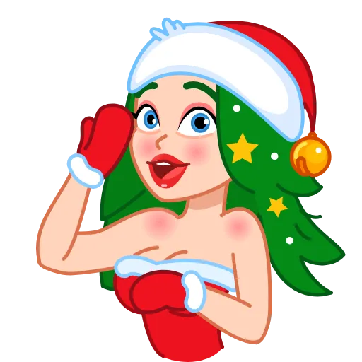 Стикерпак Santa Girl для Telegram