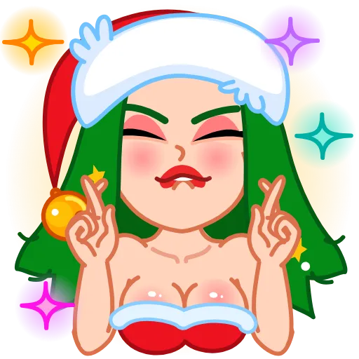 🤞 Стикер «Santa Girl» для Telegram