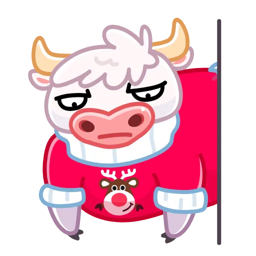 🤨 Стикер «Santa Moo» для Telegram