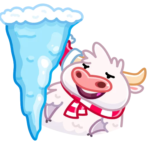 Стикерпак Santa Moo для Telegram