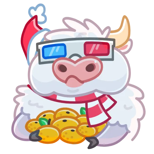 🍿 Стикер «Santa Moo» для Telegram
