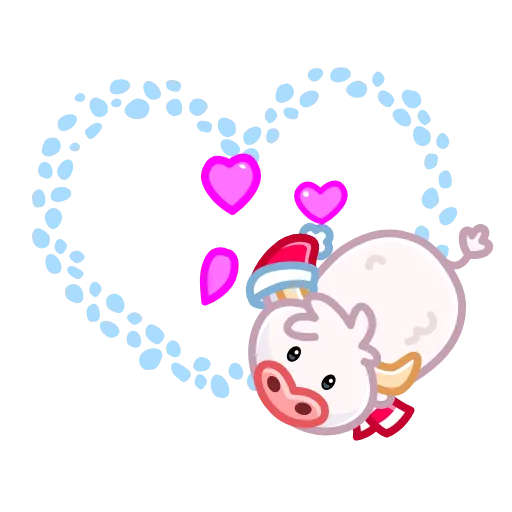 ❤️ Стикер «Santa Moo» для Telegram