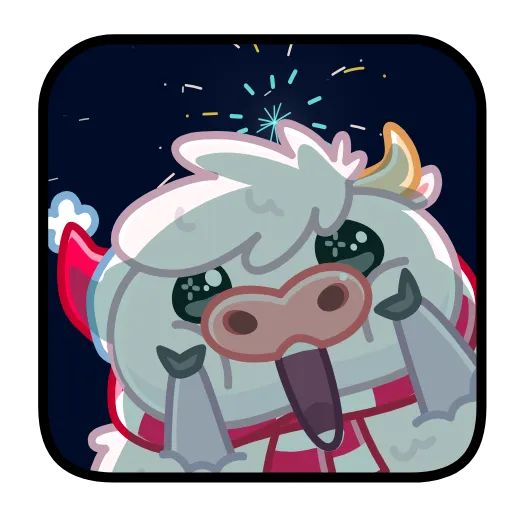 🤩 Стикер «Santa Moo» для Telegram