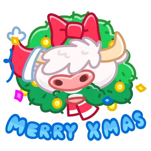 🥳 Стикер «Santa Moo» для Telegram