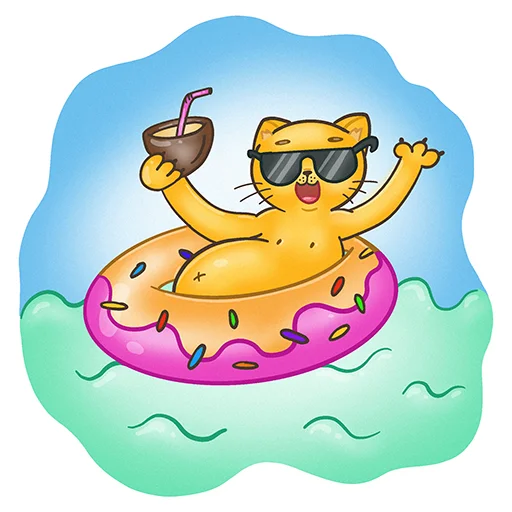 🏖 Стикер «Fat Cat Sardelkin» для Telegram