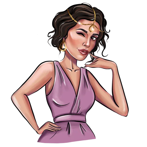 🤔 Стикер «Sati Kazanova (artist Rina Osik)» для Telegram