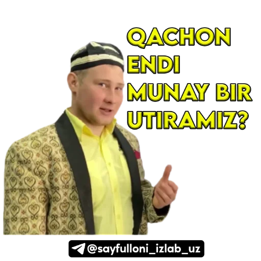 🤗 Стикер «kanali uchun.» для Telegram