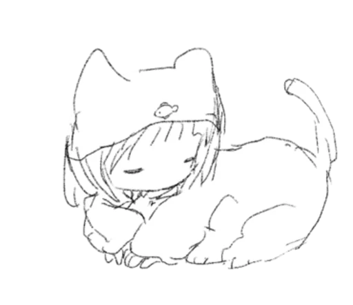 🐈 Стикер «sayonara tenshi» для Telegram