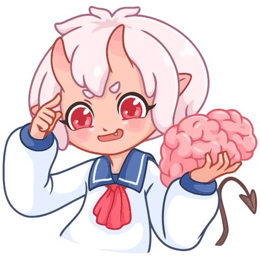 🧠 Эмодзи «Школьница Они-тян» для Telegram