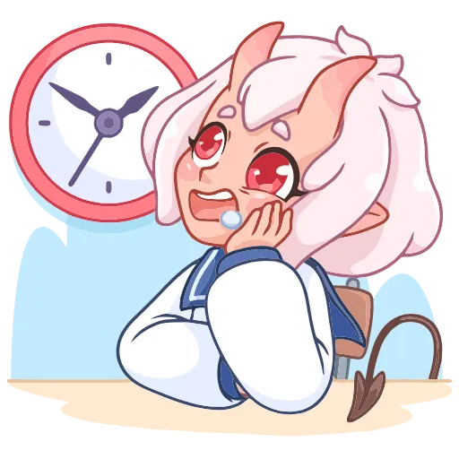 ⏰ Эмодзи «Школьница Они-тян» для Telegram