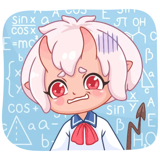😬 Эмодзи «Школьница Они-тян» для Telegram