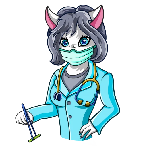 😷 Стикер «Наука для котиков - Учёные» для Telegram