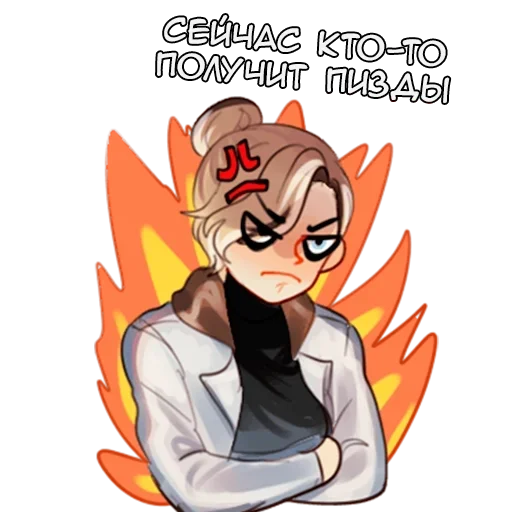 🤬 Стикер «Ученая и Кошка» для Telegram