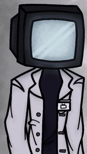 🤍 Стикер «scientist tv man / skibidi toilet» для Telegram
