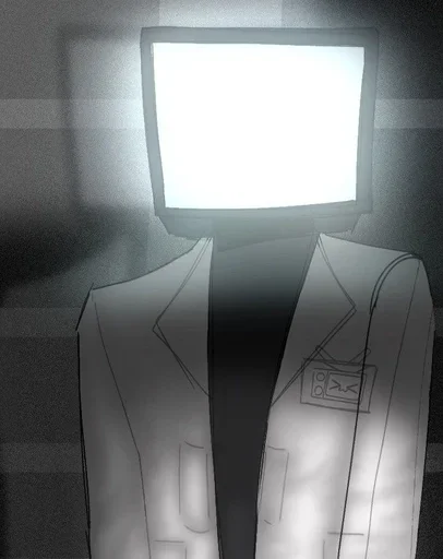 🤍 Стикер «scientist tv man / skibidi toilet» для Telegram
