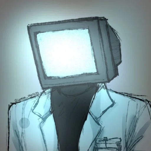 🤍 Стикер «scientist tv man / skibidi toilet» для Telegram