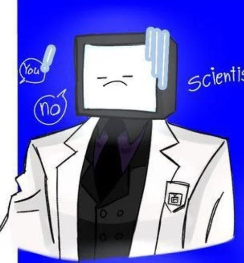 🤍 Стикер «scientist tv man / skibidi toilet» для Telegram